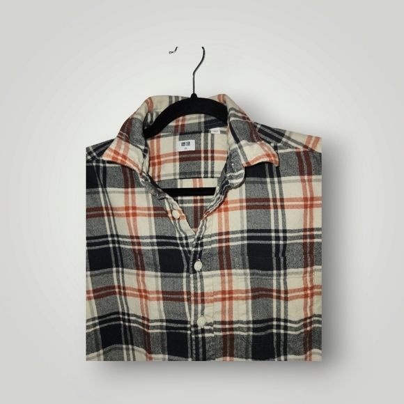 Uniqlo Flannel Checked Long Sleeve Shirt XS Beige TanSize Xs - Picture 3 of 10
